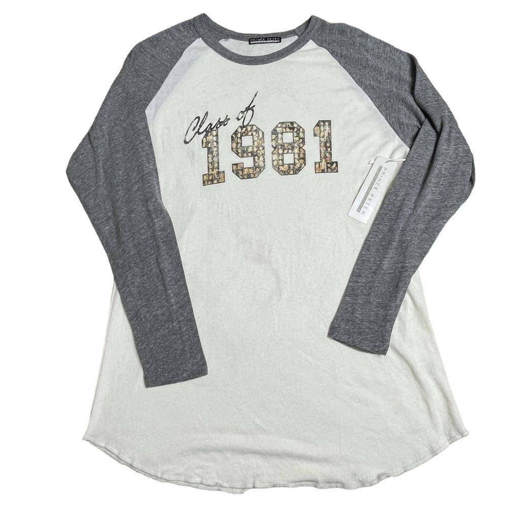 Prince Peter Class of 1981 raglan tee with printed signatures NWT large